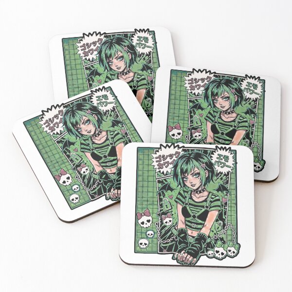 Item preview, Gothic Kawaii Emo Girl Green Aesthetic designed and sold by D6rkT3chDemon.