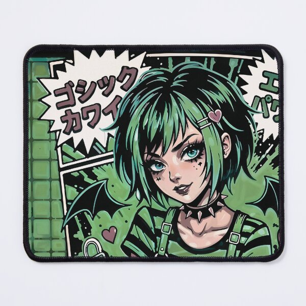 Item preview, Gothic Kawaii Emo Girl Green Aesthetic designed and sold by D6rkT3chDemon.