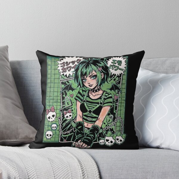 Item preview, Gothic Kawaii Emo Girl Green Aesthetic designed and sold by D6rkT3chDemon.