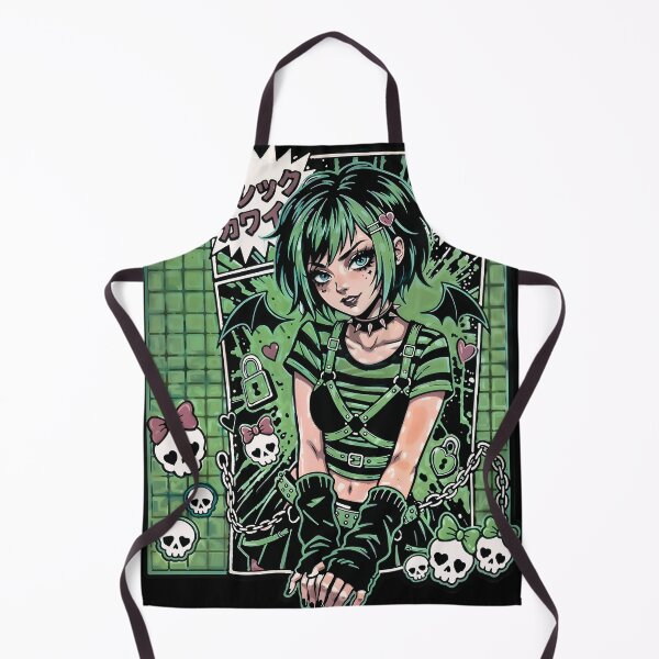 Item preview, Gothic Kawaii Emo Girl Green Aesthetic designed and sold by D6rkT3chDemon.