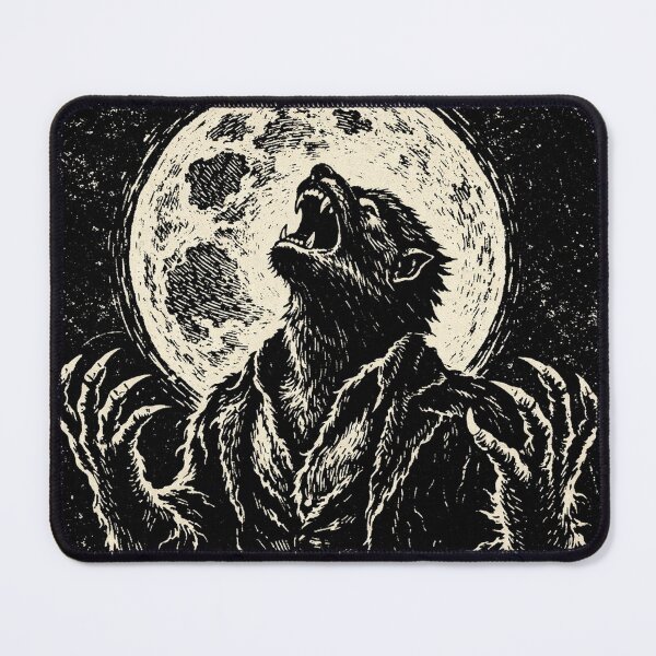 Item preview, Woodcut Design of Wolf Man Howling at the Moon! designed and sold by judgehydrogen.