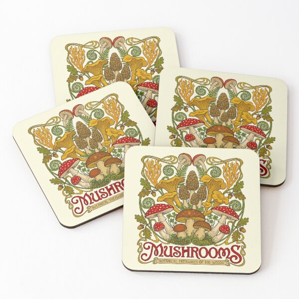Item preview,  Botanical Treasures of the Woods Mushroom Art designed and sold by TeeARTHY.