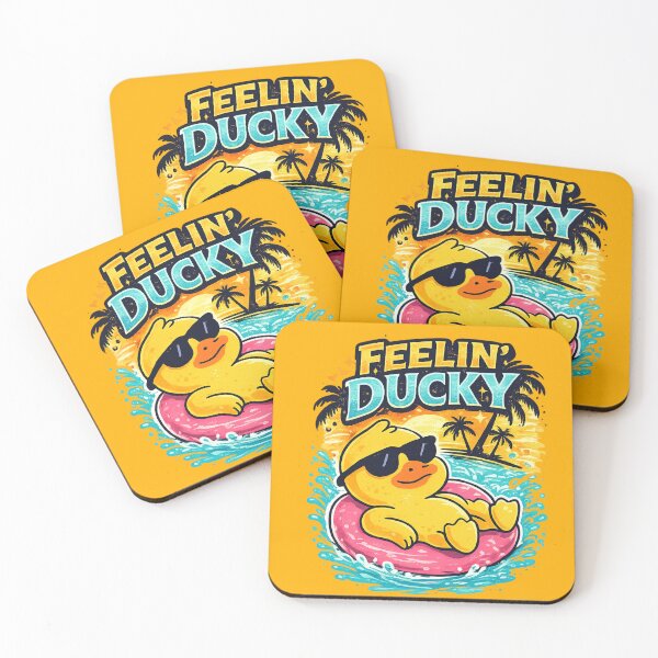 Item preview, Feelin’ Ducky Funny Summer Duck Shirt, Cute Rubber Duck Sunglasses Beach Vibes designed and sold by sumodesign.