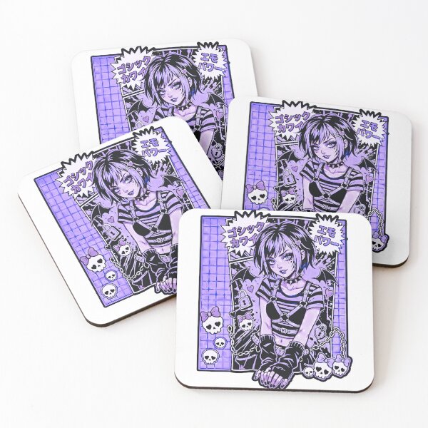 Item preview, Gothic Kawaii Emo Girl Purple Aesthetic designed and sold by D6rkT3chDemon.