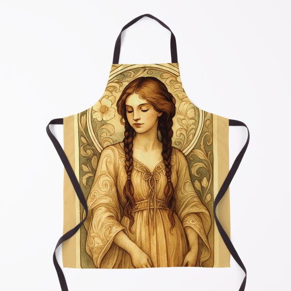 Item preview, Bohemian Art Nouveau portrait in amber and teal designed and sold by thelivingrp.
