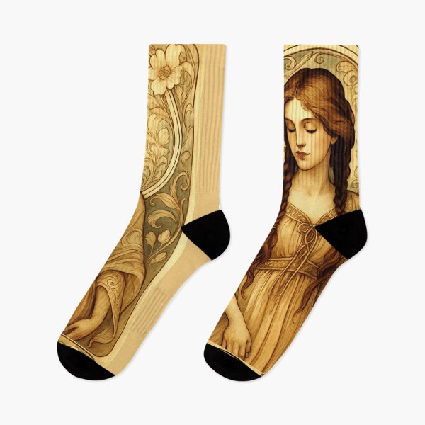 Item preview, Bohemian Art Nouveau portrait in amber and teal designed and sold by thelivingrp.
