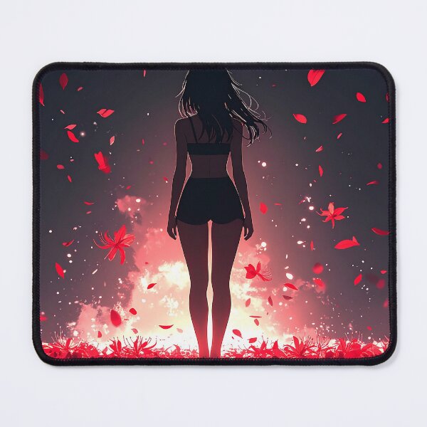 Item preview, Silhouette Girl Falling Red Petals designed and sold by BetweenForms.