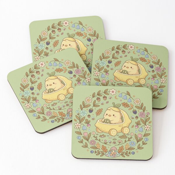 Item preview, Cute Chick in a Lemon Car – Whimsical Animal Illustration designed and sold by EnlightArt.