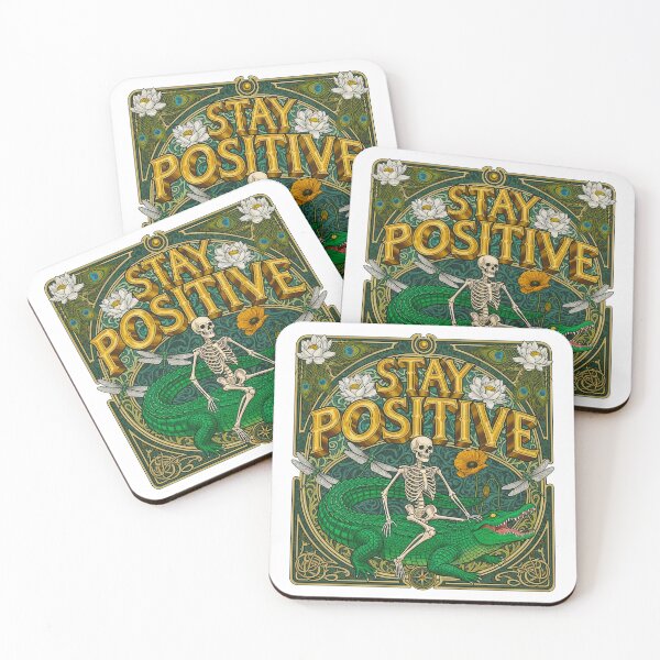 Item preview, Stay Positive Gator Skeleton Botanical Art designed and sold by TeeARTHY.