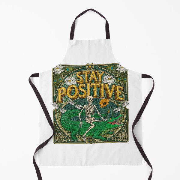 Item preview, Stay Positive Gator Skeleton Botanical Art designed and sold by TeeARTHY.