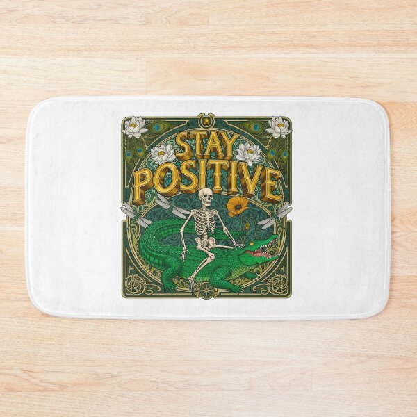 Item preview, Stay Positive Gator Skeleton Botanical Art designed and sold by TeeARTHY.