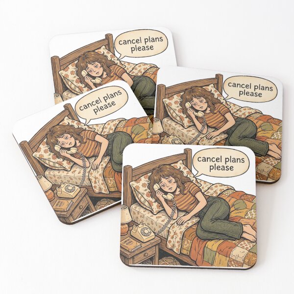 Item preview, Cancel Plans Please  Vintage Cozy Introvert Girl 70s Retro Illustration designed and sold by urbinet.
