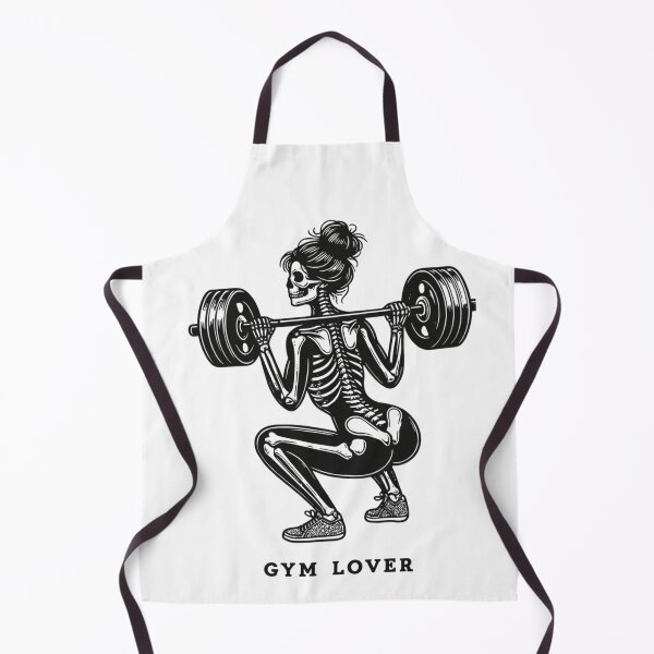 Item preview, female skeleton weightlifting designed and sold by LatonaDesign.
