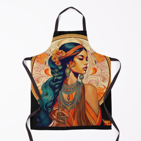 Item preview, Boho Art Nouveau Black Woman Portrait designed and sold by thelivingrp.