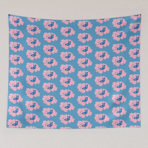 Item preview, Blue Morpho Butterfly on Cherry Blossoms designed and sold by Sophluffy.