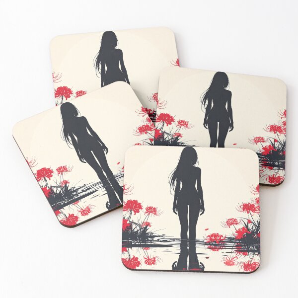 Item preview, Anime Silhouette Girl Red Flower Field designed and sold by BetweenForms.