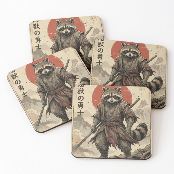 Item preview, Ronin Raccoon | Vintage Japanese Samurai Trash Panda Art designed and sold by YYoYY.