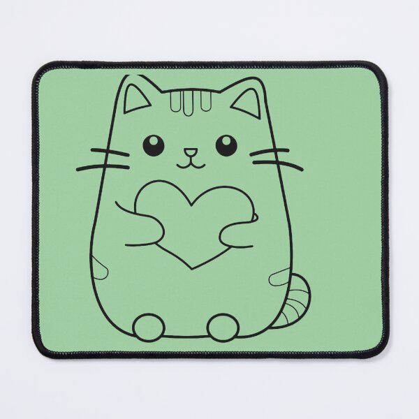 Item preview, Cute Kawaii Cat Holding Heart Line Art designed and sold by Hafcishop.