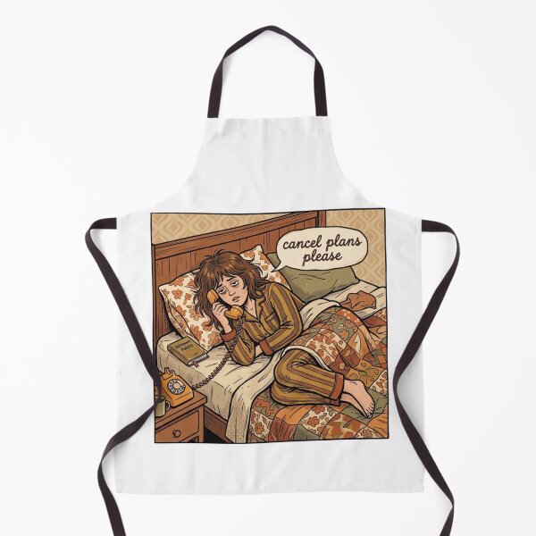 Item preview, Cancel Plans Please Vintage Pajama Girl Cozy 70s Introvert Illustration designed and sold by urbinet.