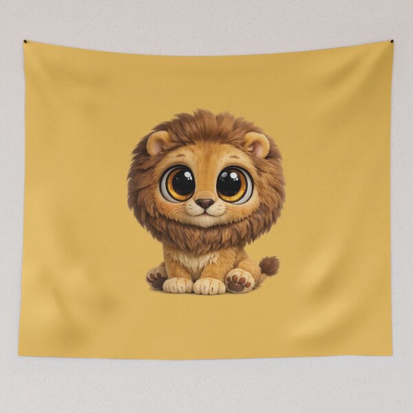 Item preview, Cute Big Eye Lion 3D Cartoon Kawaii Animal Icon designed and sold by StickyDelights.