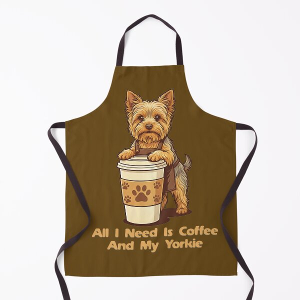 Item preview, Vintage Yorkie Barista Coffee Illustration designed and sold by MythicCotton.