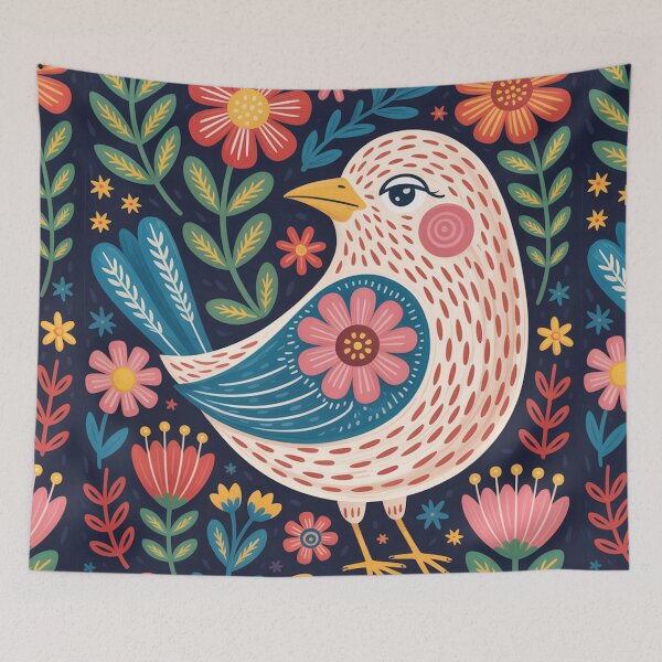 Item preview, Bird Art Print – Colorful Floral Bird Illustration  designed and sold by Filora Atelier | Bird Art.