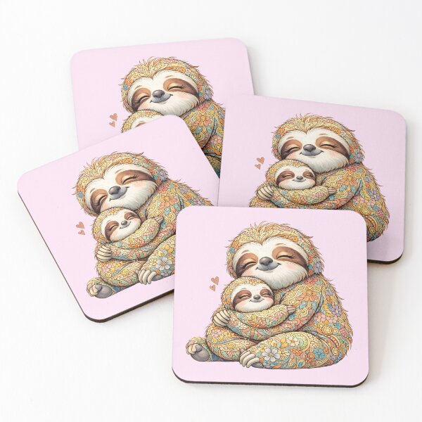 Item preview, Sloth Mom and Baby Cute Mother’s Day Gift designed and sold by Zaru Zentangle Studio.