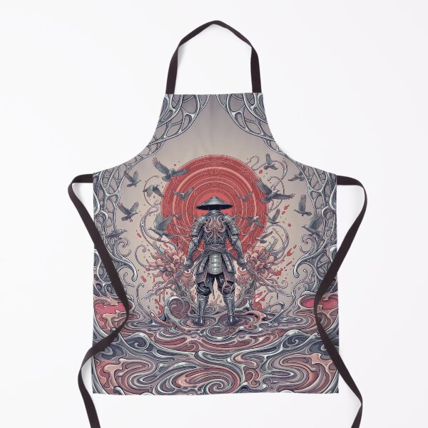Item preview, Liquid Chrome Samurai Red Sun Ink Splatter designed and sold by MarCinu Art.