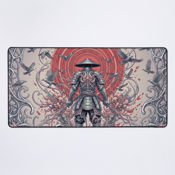 Item preview, Liquid Chrome Samurai Red Sun Ink Splatter designed and sold by MarCinu Art.