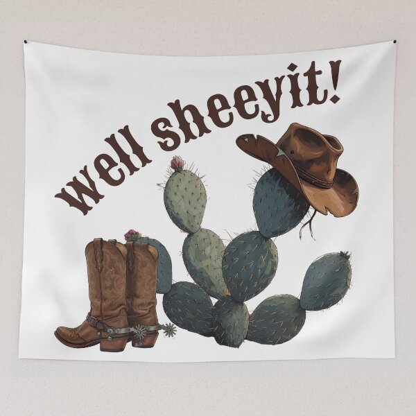 Item preview, Well Sheeyit Cowboy Boots and Hat Cactus designed and sold by ReuvenStore.