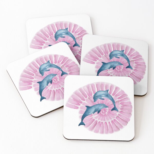 Item preview, Pink Ocean Spiral – Dolphin Aesthetic Dream Design designed and sold by ColorNest Designs.