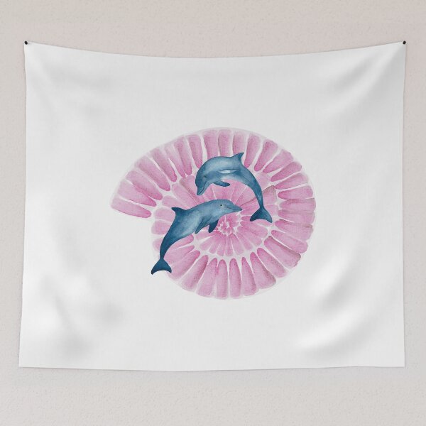 Item preview, Pink Ocean Spiral – Dolphin Aesthetic Dream Design designed and sold by ColorNest Designs.