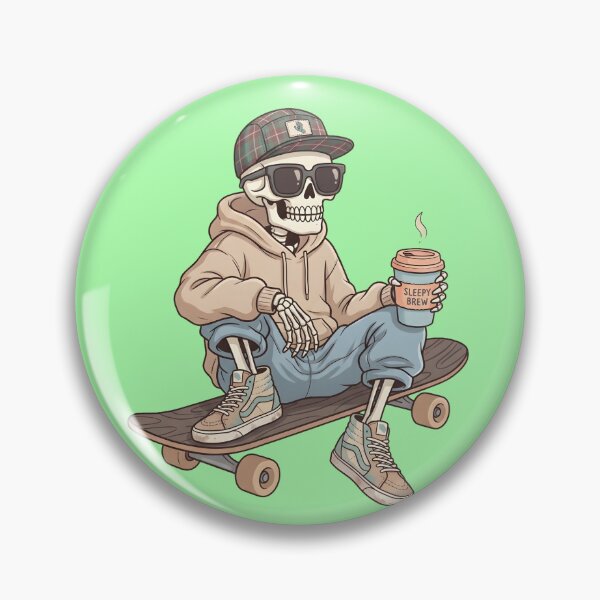 Item preview, Skeleton on Skateboard with Coffee Cup Streetwear Design designed and sold by Raw Tigers.