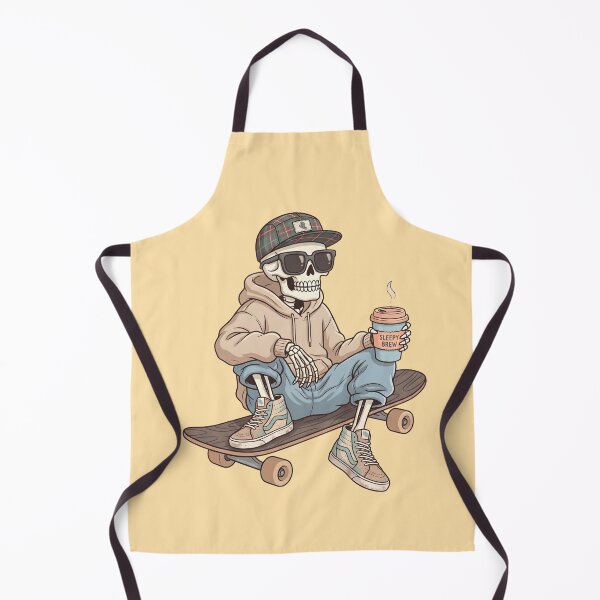 Item preview, Skeleton on Skateboard with Coffee Cup Streetwear Design designed and sold by Raw Tigers.