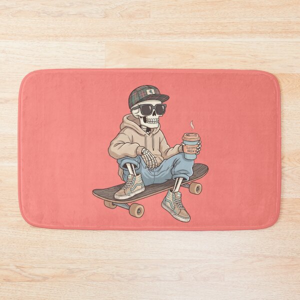 Item preview, Skeleton on Skateboard with Coffee Cup Streetwear Design designed and sold by Raw Tigers.