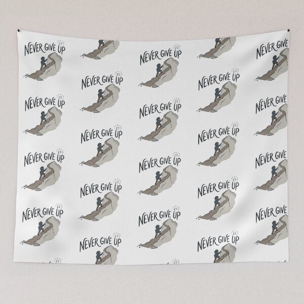 Item preview, Motivational "Never Give Up" Mountain Climbing Design designed and sold by AlexLerry.