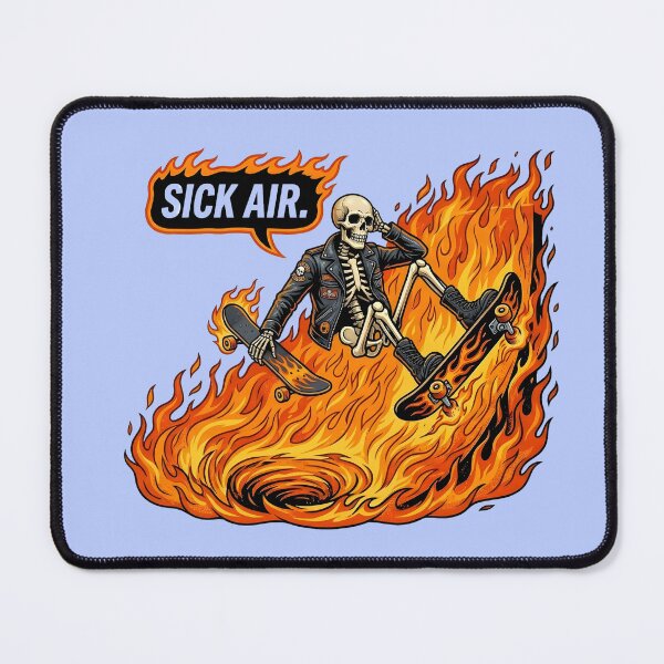Item preview, Skeleton Skateboarding Fire Trick – Sick Air Funny Skull Skater Streetwear Graphic Tee designed and sold by Raw Tigers.