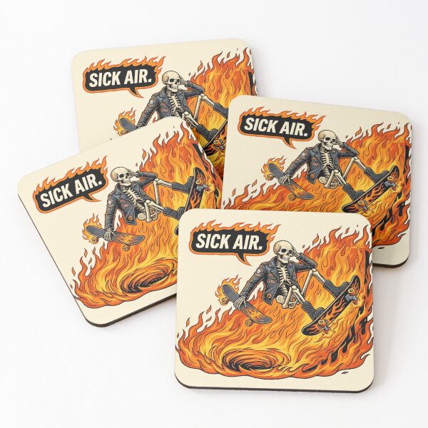 Item preview, Skeleton Skateboarding Fire Trick – Sick Air Funny Skull Skater Streetwear Graphic Tee designed and sold by Raw Tigers.