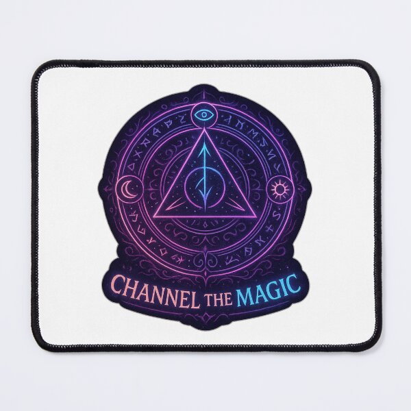 Item preview, Mystical Arcane Sigil Sticker Featuring Glowing Neon Runes in Dark Fantasy Style designed and sold by DrainedUwU.