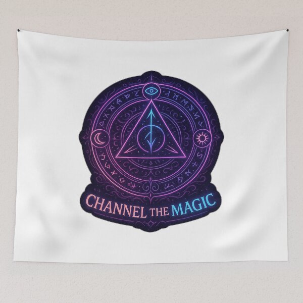 Item preview, Mystical Arcane Sigil Sticker Featuring Glowing Neon Runes in Dark Fantasy Style designed and sold by DrainedUwU.