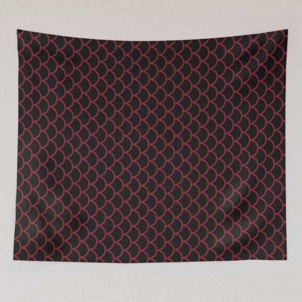Item preview, Black And Red Fish Scales Pattern designed and sold by pattern-archive.