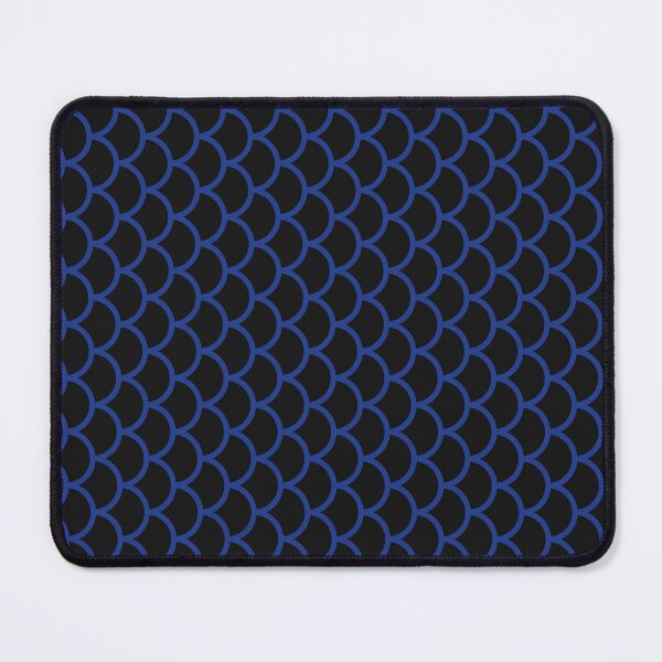 Item preview, Black And Royal Blue Fish Scales Pattern designed and sold by pattern-archive.