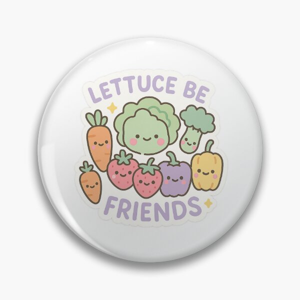 Item preview, Humorous Kawaii Vegan Food Sticker with Lettuce Be Friends Pun | Cute Plant-Based Illustration designed and sold by DrainedUwU.