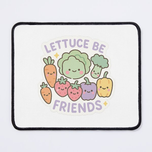 Item preview, Humorous Kawaii Vegan Food Sticker with Lettuce Be Friends Pun | Cute Plant-Based Illustration designed and sold by DrainedUwU.