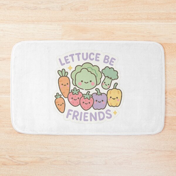 Item preview, Humorous Kawaii Vegan Food Sticker with Lettuce Be Friends Pun | Cute Plant-Based Illustration designed and sold by DrainedUwU.