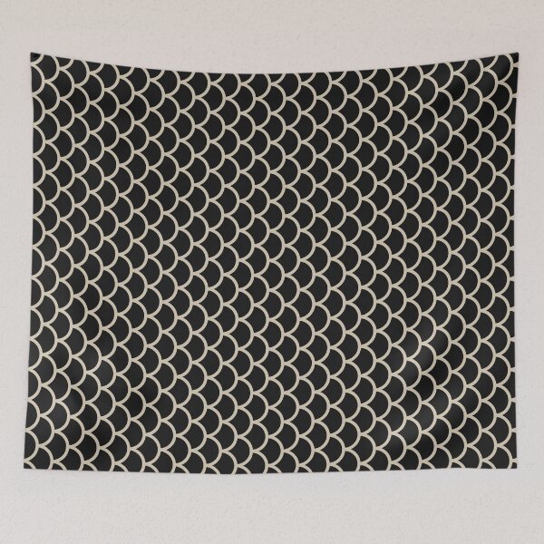 Item preview, Black And Sand Fish Scales Pattern designed and sold by pattern-archive.