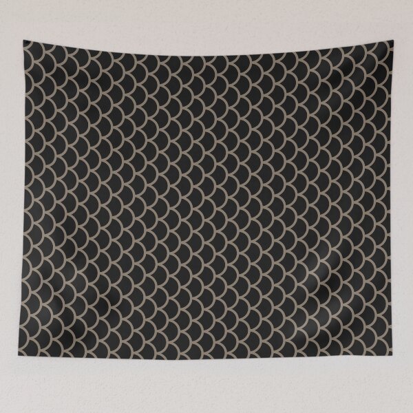 Item preview, Black And Taupe Fish Scales Pattern designed and sold by pattern-archive.