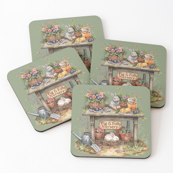 Item preview, Fig and Folly Nursery - Cozy Garden Potting Bench & Sleeping Bunny designed and sold by The-HistoryGirl.