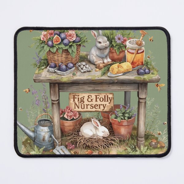 Item preview, Fig and Folly Nursery - Cozy Garden Potting Bench & Sleeping Bunny designed and sold by The-HistoryGirl.