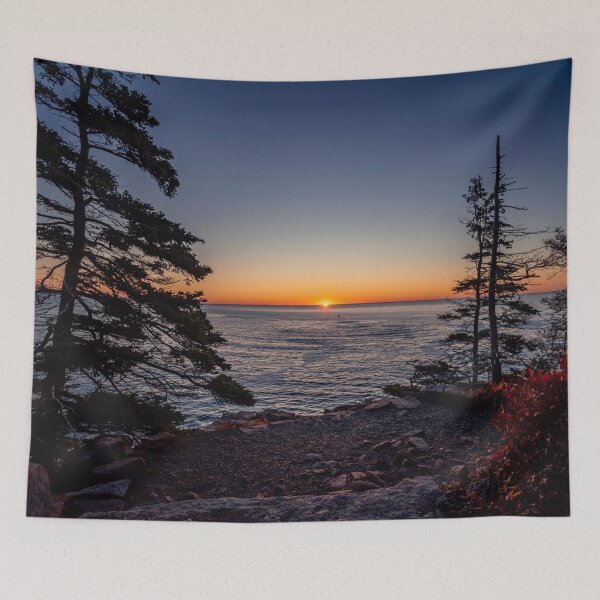 Item preview, Acadia National Park Sunset Through Pine Trees designed and sold by MDCCo.
